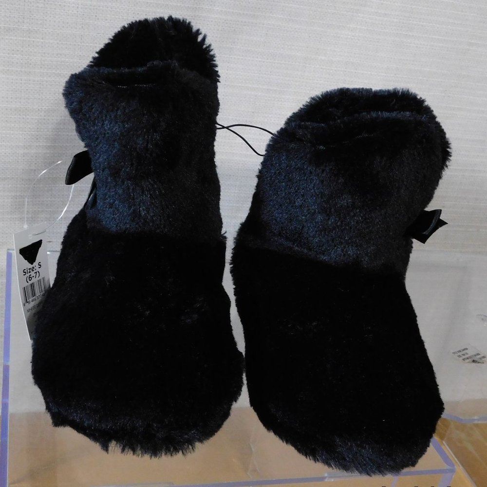 Black Bootie style House Slippers by bobbie brooks